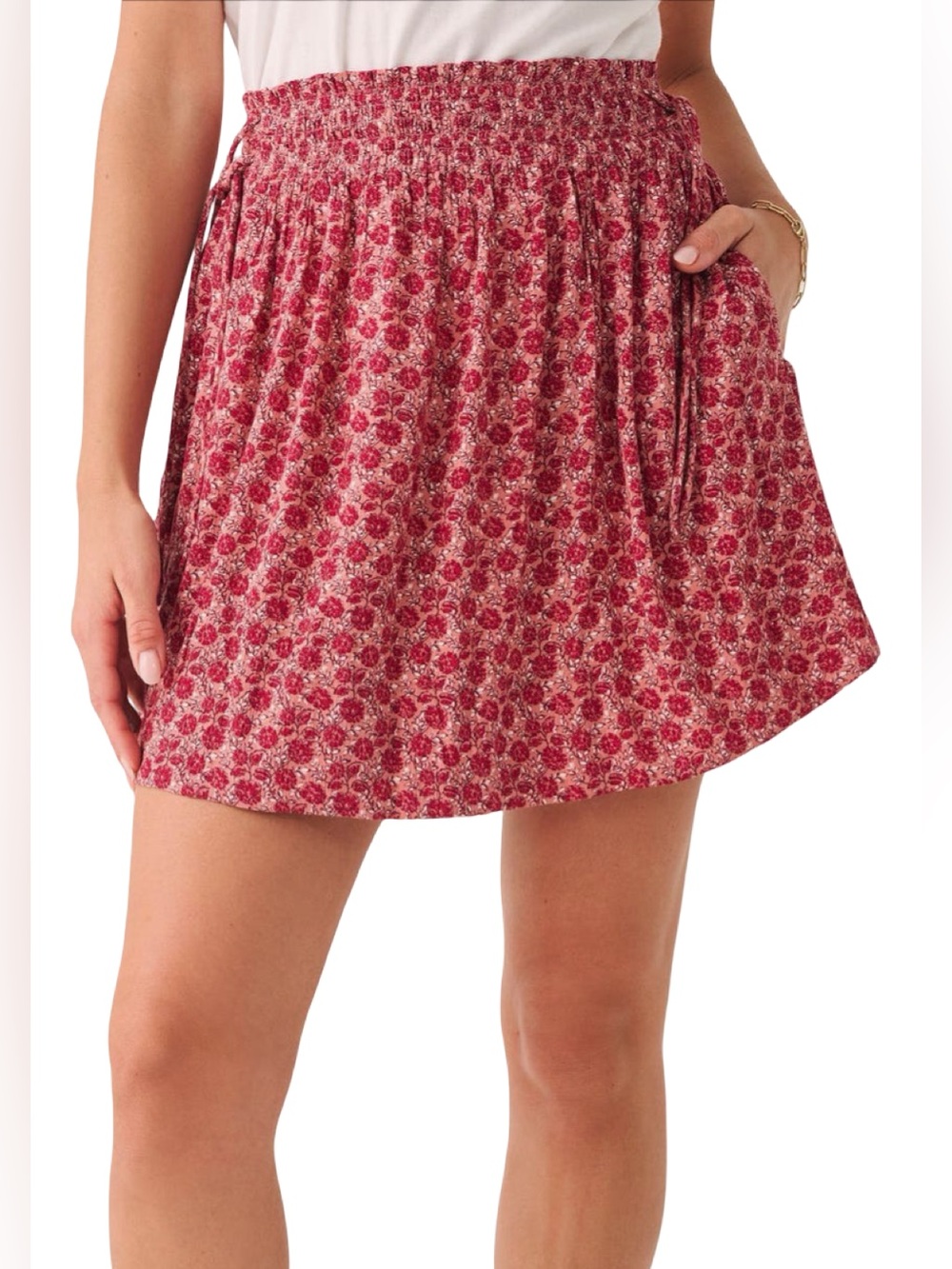 Faherty Emery Smocked waist Skirt